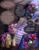 Size: 1500x1914 | Tagged: safe, artist:vavacung, oc, oc only, oc:darkaito, oc:midnight moon, pony, unicorn, vampony, blushing, comic, flower, magic, midnaito