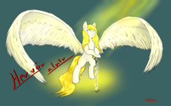 Size: 6168x3834 | Tagged: safe, artist:ruby dusk, oc, oc only, oc:hervör alvitr, pegasus, pony, absurd resolution, simple background, solo, spread wings, standing, sword, valkyrie, weapon