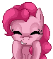Size: 75x84 | Tagged: safe, artist:scarlet-spectrum, pinkie pie, g4, animated, blinking, eyes closed, female, gif, pixel art, simple background, smiling, solo, transparent background