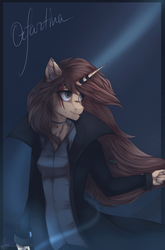 Size: 2193x3327 | Tagged: safe, artist:orfartina, oc, oc only, oc:orfartina, unicorn, anthro, clothes, female, high res, mare, solo