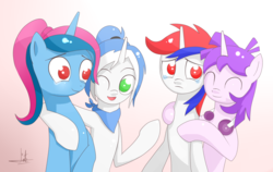 Size: 1704x1080 | Tagged: safe, artist:ahmadafadhil, artist:dunialittlepony, artist:laptosic, artist:rangga177, oc, oc only, gradient background