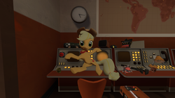 Size: 1920x1080 | Tagged: safe, artist:charlydasher, applejack, g4, 3d, console, female, gmod, solo, team fortress 2