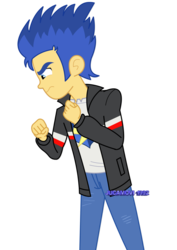 Size: 1024x1448 | Tagged: safe, artist:jucamovi1992, flash sentry, human, equestria girls, g4, angry, male, solo