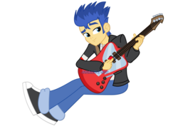 Size: 1600x1131 | Tagged: safe, artist:jucamovi1992, flash sentry, equestria girls, g4, guitar, male, solo