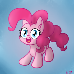 Size: 1280x1280 | Tagged: dead source, safe, artist:yakoshi, pinkie pie, earth pony, pony, g4, cute, diapinkes, female, ponk, solo