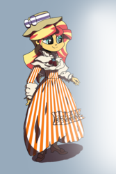 Size: 900x1350 | Tagged: safe, artist:suxt0hax, sunset shimmer, equestria girls, g4, alternate clothes, beautiful, clothes, cute, dress, female, hat, shimmerbetes, smiling, solo