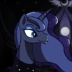 Size: 900x900 | Tagged: safe, artist:suxt0hax, princess luna, pony, g4, bust, female, portrait, solo