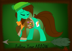 Size: 1314x943 | Tagged: safe, artist:hufflepuffrave, oc, oc only, oc:pencil sketch, earth pony, pony, arrow, clothes, female, harry potter (series), hat, hufflepuff, mare, solo