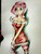 Size: 1920x2560 | Tagged: safe, artist:nolyanimeid, fluttershy, human, g4, christmas, clothes, dress, female, humanized, socks, solo, striped socks, traditional art