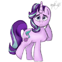 Size: 1024x1024 | Tagged: safe, artist:queertrixie, starlight glimmer, pony, g4, female, looking at you, raised hoof, raised leg, simple background, solo, transparent background, wavy mouth