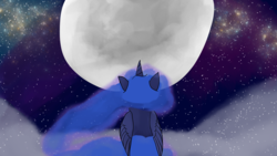 Size: 3840x2160 | Tagged: safe, artist:silversthreads, princess luna, g4, charitystream, female, high res, looking up, moon, night, sky, solo, stars