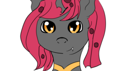 Size: 3840x2160 | Tagged: safe, artist:silversthreads, oc, oc only, oc:glitch desire, changeling, changeling oc, close-up, cute, foal, high res, looking at you, pink changeling, simple background, solo, transparent background