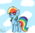 Size: 1611x1527 | Tagged: safe, artist:pelfemon, rainbow dash, pony, g4, cloud, female, solo