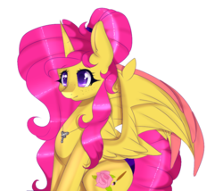 Size: 852x730 | Tagged: safe, artist:clefficia, oc, oc only, oc:rosebud, alicorn, pony, alicorn oc, female, mare, simple background, solo, spread wings, transparent background
