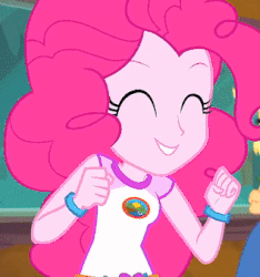 Size: 317x338 | Tagged: safe, screencap, pinkie pie, equestria girls, g4, my little pony equestria girls: legend of everfree, animated, cropped, female, gif, solo