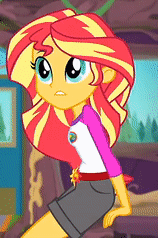 Size: 158x238 | Tagged: safe, screencap, sunset shimmer, equestria girls, g4, my little pony equestria girls: legend of everfree, animated, cropped, female, gif, picture for breezies, sitting, solo