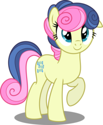 Size: 4099x5000 | Tagged: safe, artist:orin331, bon bon, sweetie drops, earth pony, pony, dancerverse, g4, absurd resolution, adorabon, alternate hairstyle, alternate universe, c:, cute, female, floppy ears, mare, raised hoof, simple background, smiling, solo, transparent background, vector