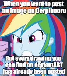 Size: 390x443 | Tagged: safe, edit, edited screencap, screencap, rainbow dash, twilight sparkle, equestria girls, g4, my little pony equestria girls: rainbow rocks, angry, caption, cropped, image macro, meme, meta, when x and y