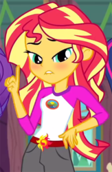 Size: 1306x2002 | Tagged: safe, edit, edited screencap, screencap, sunset shimmer, equestria girls, g4, my little pony equestria girls: legend of everfree, blushing, cropped, lip bite