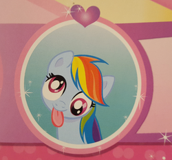 Size: 1600x1483 | Tagged: safe, rainbow dash, pony, g4, official, :p, book, female, poo brain, scholastic, silly, silly face, silly pony, solo, tongue out