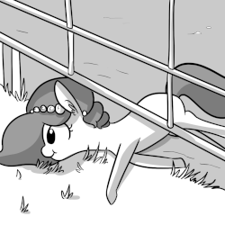 Size: 1080x1080 | Tagged: safe, artist:tjpones, oc, oc only, oc:brownie bun, earth pony, pony, horse wife, :t, animated, chewing, cute, ear fluff, eating, female, fence, gif, grayscale, grazing, herbivore, horses doing horse things, majestic as fuck, mare, monochrome, nom, on side, ponified animal photo, silly, silly pony, smiling, solo, tjpones is trying to murder us