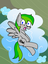 Size: 1200x1600 | Tagged: safe, artist:toonboy92484, oc, oc only, oc:mic boom, pegasus, pony, blushing, cloud, solo