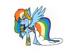 Size: 3840x2880 | Tagged: safe, artist:crinz1337, rainbow dash, pony, g4, clothes, dress, female, gala dress, high res, simple background, solo, white background