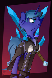 Size: 2000x3000 | Tagged: safe, artist:atomic8497, oc, oc only, oc:steadfast, pony, unicorn, clothes, high res, male, pointy nose, solo, stallion