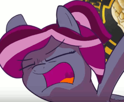 Size: 632x519 | Tagged: safe, screencap, oc, oc only, oc:spotlight splash, pony, equestria daily, animated, equestria daily ad, eyes closed, gif, meme, open mouth, solo, triggered