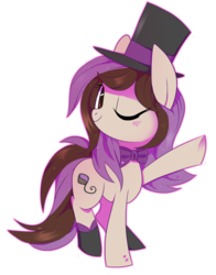 Size: 2568x3273 | Tagged: safe, artist:sorasku, oc, oc only, oc:bowtie, earth pony, pony, bowtie, female, hat, high res, mare, simple background, solo, top hat, transparent background