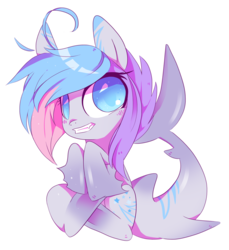 Size: 2449x2673 | Tagged: safe, artist:sorasku, oc, oc only, oc:nimune, original species, shark pony, female, high res, mare, simple background, sitting, solo, transparent background