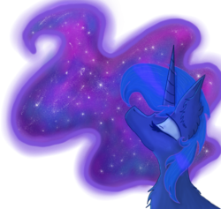 Size: 950x900 | Tagged: safe, artist:fusiondash, princess luna, pony, g4, eyes closed, female, galaxy mane, simple background, solo, transparent background