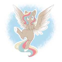 Size: 1024x1024 | Tagged: safe, artist:mondlichtkatze, oc, oc only, oc:icecream swirl, pegasus, pony, female, mare, solo, spread wings