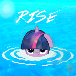 Size: 800x800 | Tagged: safe, artist:penguinsn1fan, twilight sparkle, pony, g4, female, katy perry, parody, rise, rise (song), solo, song reference, water