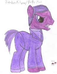 Size: 2550x3300 | Tagged: safe, artist:aridne, earth pony, pony, high res, marvel comics, ponified, solo, the purple man, traditional art