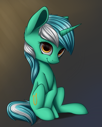 Size: 2096x2609 | Tagged: safe, artist:deltauraart, lyra heartstrings, pony, unicorn, g4, cute, female, high res, looking at you, lyrabetes, sitting, solo