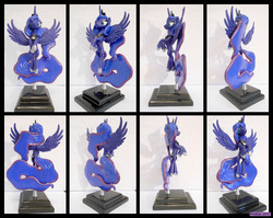 Size: 6153x4910 | Tagged: safe, artist:prodius, princess luna, alicorn, pony, g4, absurd resolution, craft, female, figurine, flying, irl, photo, sculpey, sculpture, show accurate, solo, traditional art