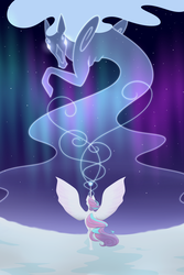 Size: 2000x3000 | Tagged: safe, artist:flurryheart-thoughts, princess flurry heart, alicorn, pony, windigo, g4, high res, magic, night, older, older flurry heart