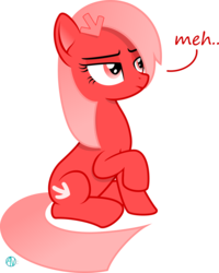 Size: 2200x2753 | Tagged: safe, artist:arifproject, oc, oc only, oc:downvote, earth pony, pony, derpibooru, g4, derpibooru ponified, hairclip, high res, meh, meta, ponified, raised hoof, simple background, sitting, solo, transparent background, vector