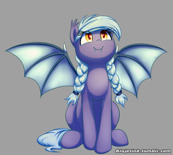 Size: 700x624 | Tagged: safe, artist:acersiii, oc, oc only, oc:sonar, bat pony, pony, commission, cute, sitting, solo