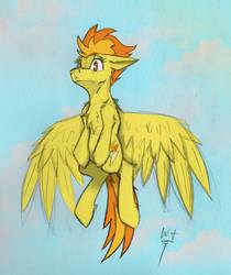 Size: 3681x4388 | Tagged: dead source, safe, artist:php122, spitfire, pegasus, pony, g4, absurd resolution, blank, caption this!, female, flying, sketch, solo, thousand yard stare