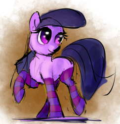 Size: 616x635 | Tagged: safe, anonymous artist, twilight sparkle, pony, g4, clothes, female, socks, solo, striped socks