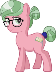 Size: 2330x3000 | Tagged: safe, artist:doctor-g, idw, notetaker, earth pony, pony, spoiler:comic46, background pony, glasses, high res, idw showified, looking at you, secretary, simple background, solo, transparent background, vector