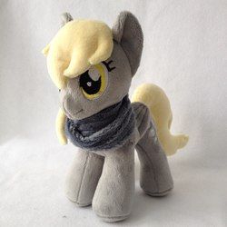 Size: 960x960 | Tagged: safe, artist:burgunzik, derpy hooves, pegasus, pony, g4, clothes, cute, female, irl, mare, photo, plushie, scarf, solo