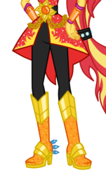 Size: 1321x2182 | Tagged: dead source, safe, artist:mixiepie, artist:teentitansfan201, sunset shimmer, equestria girls, g4, my little pony equestria girls: legend of everfree, boots, boots shot, clothes, cropped, crystal guardian, female, high heel boots, leg focus, legs, pants, pictures of legs, ponied up, simple background, solo, sparkles, transparent background, vector