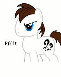 Size: 540x690 | Tagged: safe, artist:aarondrawsarts, oc, oc only, oc:brain teaser, pony, animated, asdfmovie, asdfmovie3, cute, gif, literal butthurt, ouch, simple background, solo, tumblr, white background