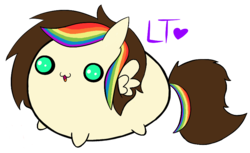 Size: 834x510 | Tagged: safe, artist:lullabytrace, oc, oc only, oc:prism streak, pony, chibi, cute, simple background, solo, transparent background