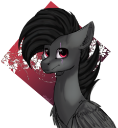 Size: 1024x1110 | Tagged: safe, artist:ognevitsa, oc, oc only, pegasus, pony, bust, male, portrait, scar, solo, stallion