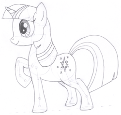 Size: 1056x1005 | Tagged: safe, artist:aafh, twilight sparkle, pony, g4, female, monochrome, solo, traditional art