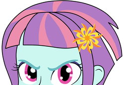 Size: 650x445 | Tagged: safe, artist:phantomshadow051, sunny flare, equestria girls, g4, eye, eyes, female, peeking, solo, soon